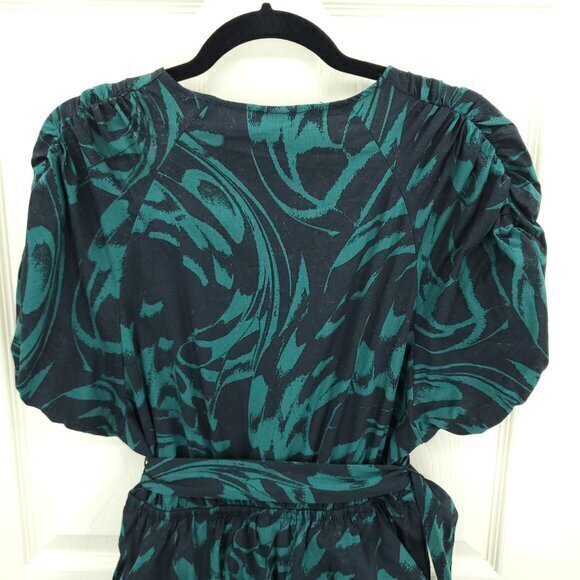 Scoop Tiered Ruffle Midi Dress M Black/Green - Picture 6 of 16